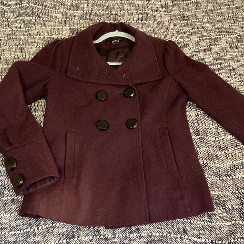 Dark purple wool coat